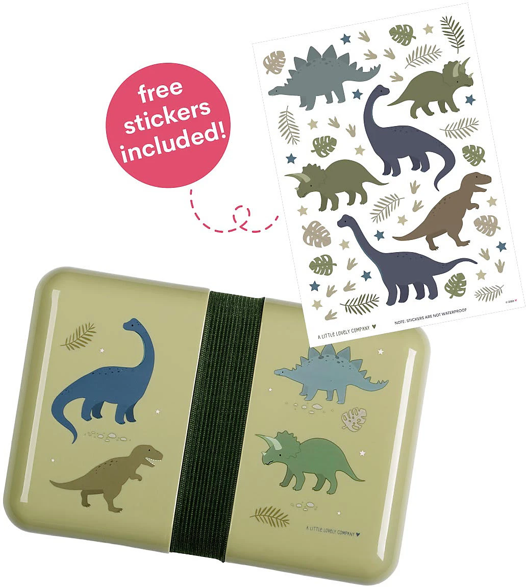 A Little Lovely Company Brotdose Dinos, Inkl. Halteband & Stickern 4 A Little Lovely Company Brotdose Dinos, Inkl. Halteband & Stickern – Bild 2