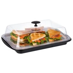 APS 6-tlg. Thermo Tablett Set In Schwarz/Transparent 43 X 29 Cm, H: 14 Cm