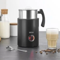 Milchaufschäumer Induktion Schwarz 500W Milchschäumer Edelstahl Milch 260ml -Heimische Küche beem milchaufschaumer induktion schwarz 500w milchschaumer edelstahl milch 260ml 4
