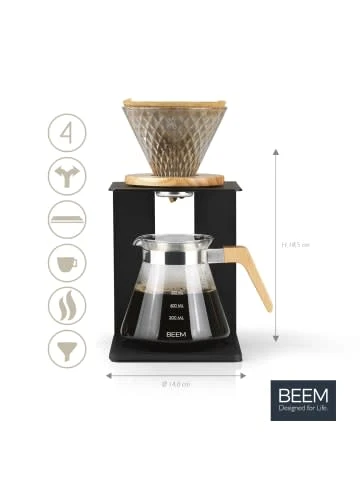 POUR OVER Kaffeebereiter Set 4 Tassen CLASSIC SELECTION 4-teilig Porzellan 4 POUR OVER Kaffeebereiter Set 4 Tassen CLASSIC SELECTION 4-teilig Porzellan – Bild 2