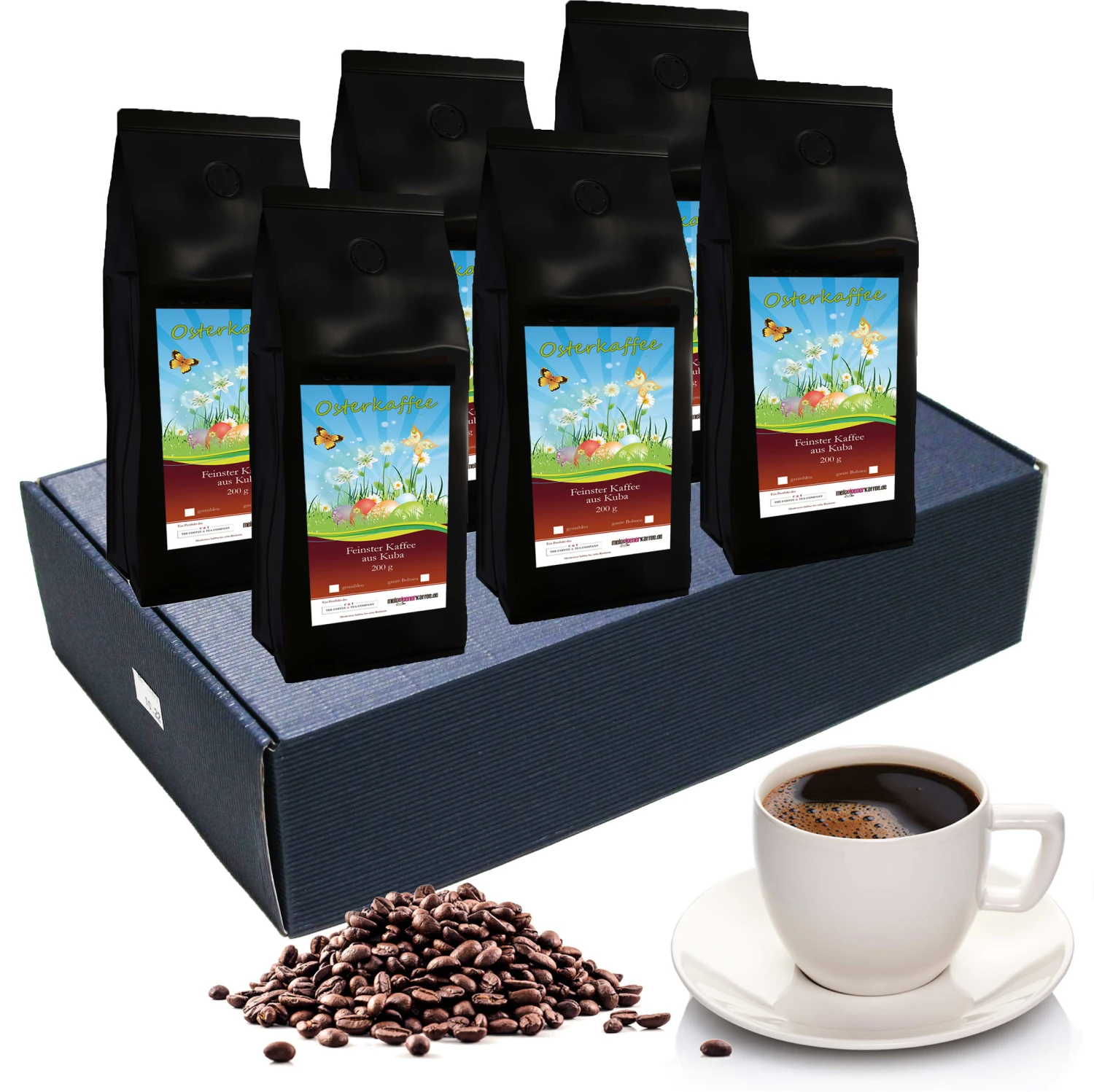 Osterkaffee Geschenkset - 5 X 200g Ganze Bohnen 3 Osterkaffee Geschenkset - 5 X 200g Ganze Bohnen