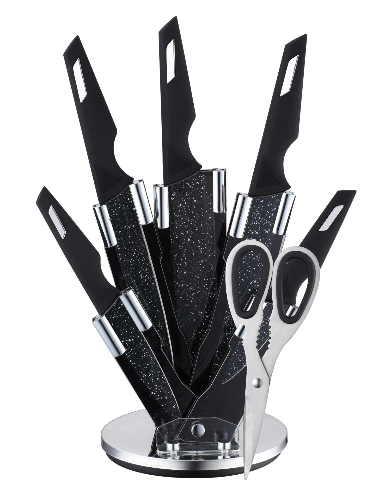 7tlg. Messer-Set Mit Messerblock In Schwarz 3 7tlg. Messer-Set Mit Messerblock In Schwarz