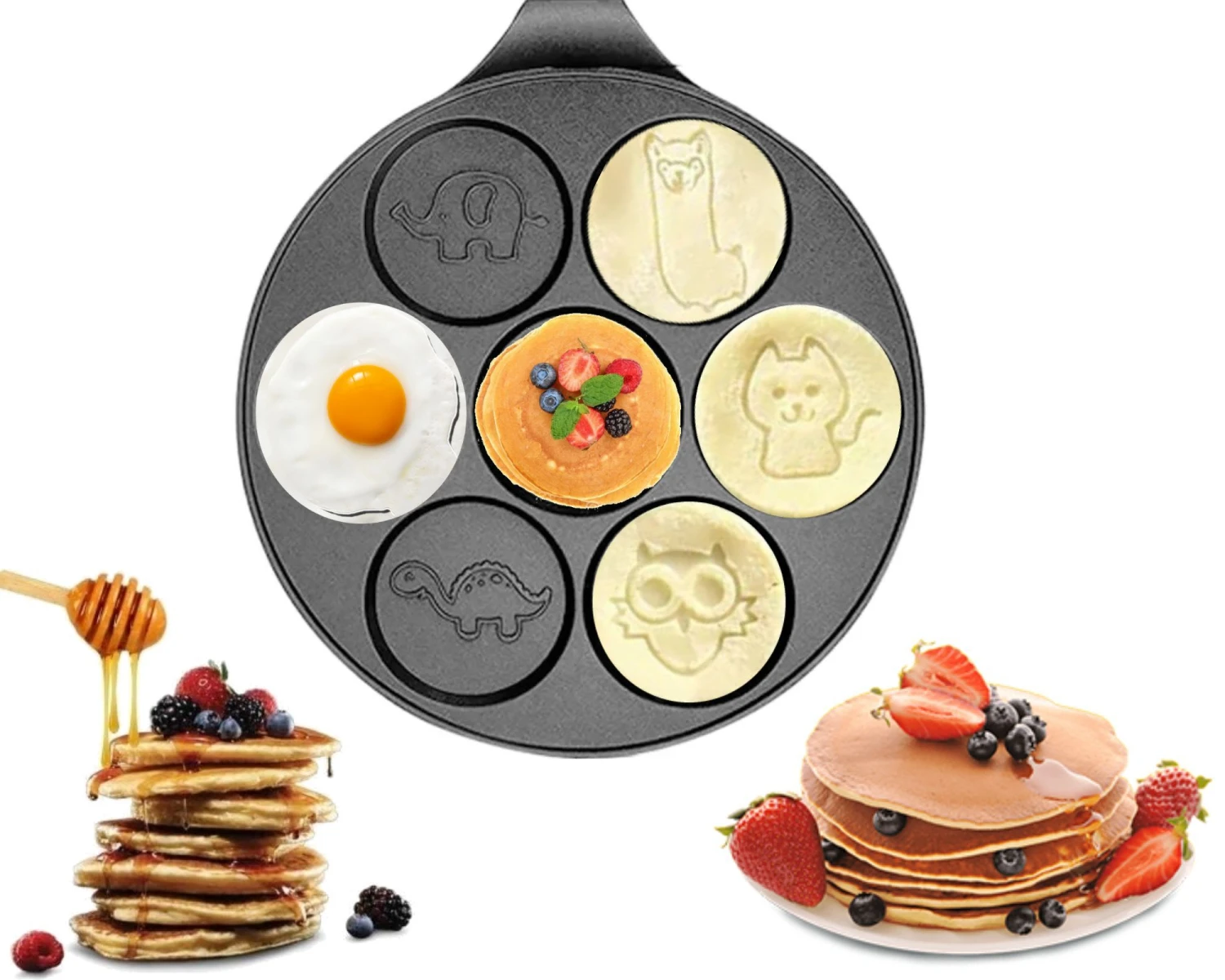 Tiere Emoji Pfannkuchen Pfanne Ø26cm In Schwarz 6 Tiere Emoji Pfannkuchen Pfanne Ø26cm In Schwarz – Bild 4