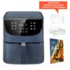 5,5-Liter Heißluftfritteuse Mit Spießregalsatz, Blau