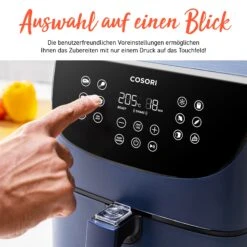 5,5-Liter Heißluftfritteuse Mit Spießregalsatz, Blau -Heimische Küche cosori 5 5 liter heissluftfritteuse mit spiessregalsatz blau 5