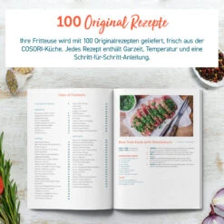 5,5-Liter Heißluftfritteuse Mit Spießregalsatz, Blau -Heimische Küche cosori 5 5 liter heissluftfritteuse mit spiessregalsatz blau 8