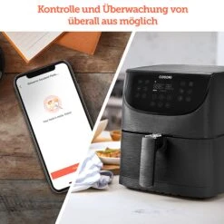 5,5-Liter Smart-Heißluftfritteuse Mit Spießregalsatz Schwarz 22 5,5-Liter Smart-Heißluftfritteuse Mit Spießregalsatz Schwarz -Heimische Küche cosori 5 5 liter smart heissluftfritteuse mit spiessregalsatz schwarz 9