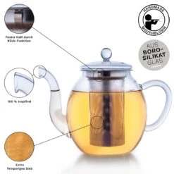 Glas-Teekanne 1.0l -h Mit Edelstahlsieb Und 3x 60g Kräuter/Früchte-Teemischungen 10 Glas-Teekanne 1.0l -h Mit Edelstahlsieb Und 3x 60g Kräuter/Früchte-Teemischungen -Heimische Küche creano glas teekanne 1 0l h mit edelstahlsieb und 3x 60g krauter fruchte teemischungen 3