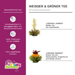 Teekannen-Geschenkset 1x Teekanne 1.0l Inkl. 2 Teeblumen Grüner + Weißer Tee -Heimische Küche creano teekannen geschenkset 1x teekanne 1 0l inkl 2 teeblumen gruner weisser tee 3