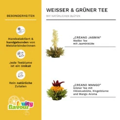 Teekannen-Geschenkset 1x Teekanne 1.3l Inkl. 2 Teeblumen Grüner + Weißer Tee -Heimische Küche creano teekannen geschenkset 1x teekanne 1 3l inkl 2 teeblumen gruner weisser tee 5
