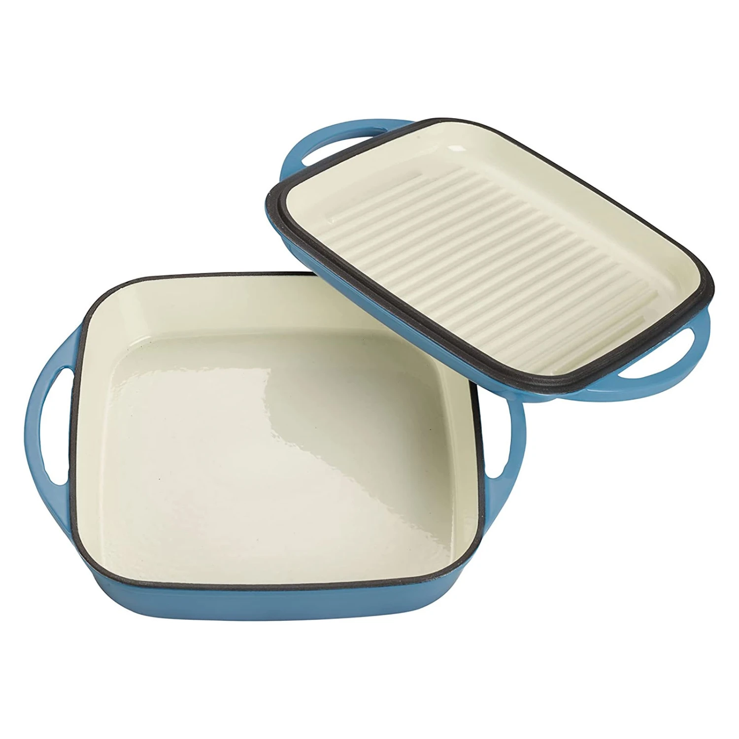 2 Tlg. Set Gusseisen Bräter Mit Deckel 1.5 L In Hellblau 8 2 Tlg. Set Gusseisen Bräter Mit Deckel 1.5 L In Hellblau – Bild 6