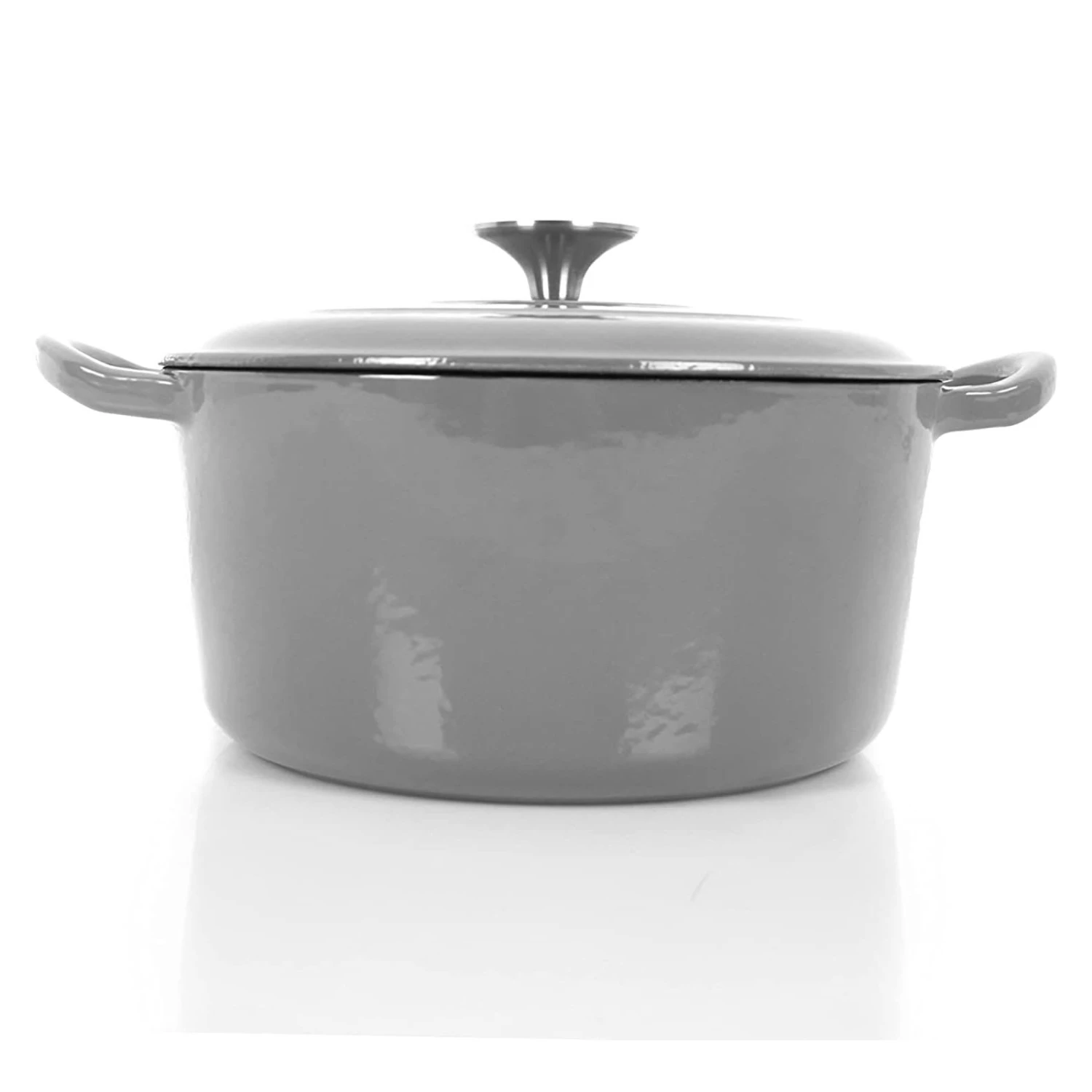 2 Tlg. Set Gusseisentopf Mit Deckel 3.5 L In Grau 4 2 Tlg. Set Gusseisentopf Mit Deckel 3.5 L In Grau – Bild 2