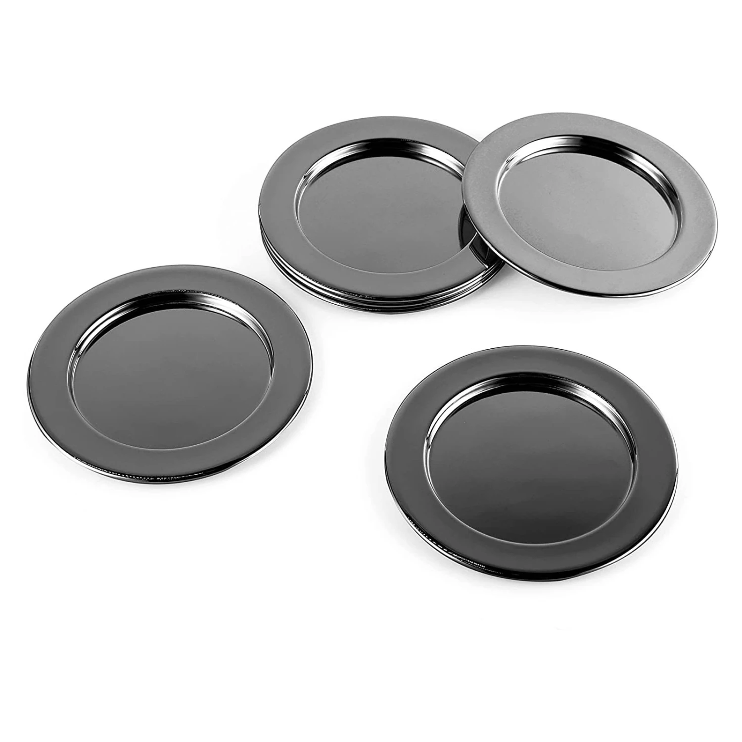 6 Er-Set Glasuntersetzer Aus Edelstahl In Schwarz 4 6 Er-Set Glasuntersetzer Aus Edelstahl In Schwarz – Bild 2