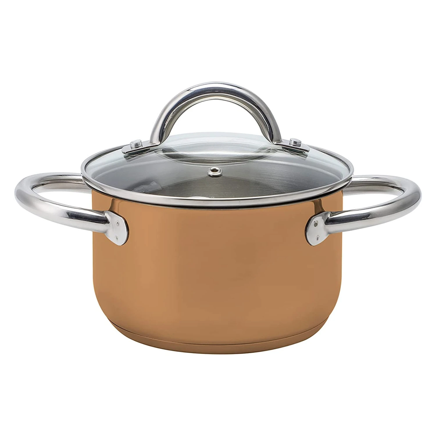 8 Tlg. Set Kochtopf-Set Aus Edelstahl In Kupfer 3 8 Tlg. Set Kochtopf-Set Aus Edelstahl In Kupfer – Bild 2