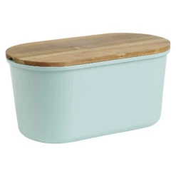 Brotbox Mit Holzdeckel "Fresh" 13 L In Türkisblau