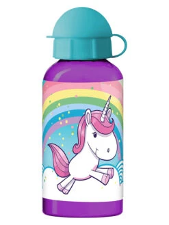 Trinkflasche "Einhorn" In Lila/ Bunt - (H)18 Cm - Ø 6,5 Cm