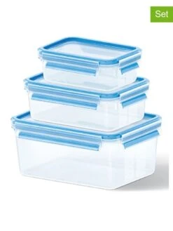 Emsa 3er-Set: Aufbewahrungsdosen "Clip & Close" In Hellblau