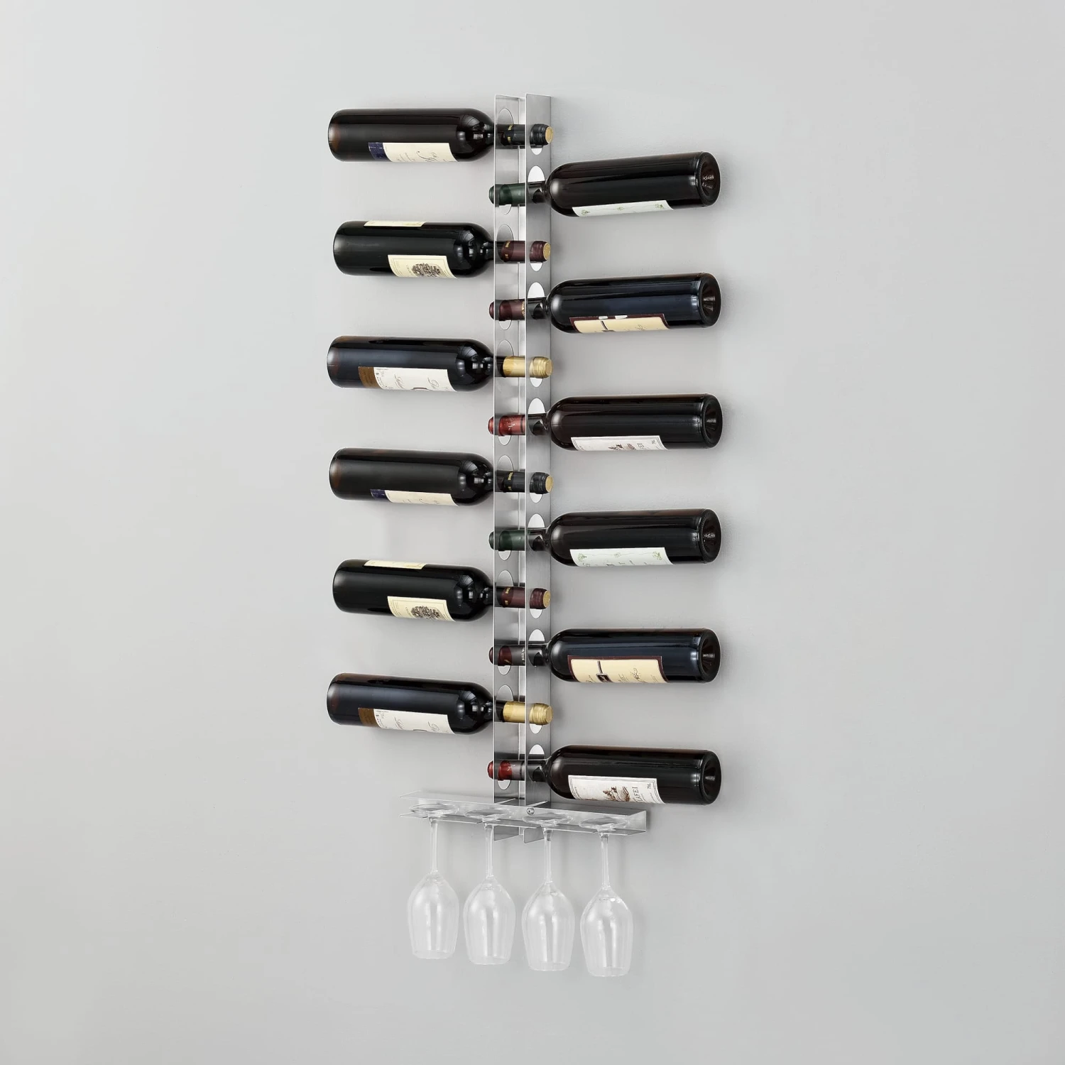 Weinregal Pfalz Für 12 Flaschen Mit Glashalter In Grau (H)100cm (B)35cm 4 Weinregal Pfalz Für 12 Flaschen Mit Glashalter In Grau (H)100cm (B)35cm – Bild 2