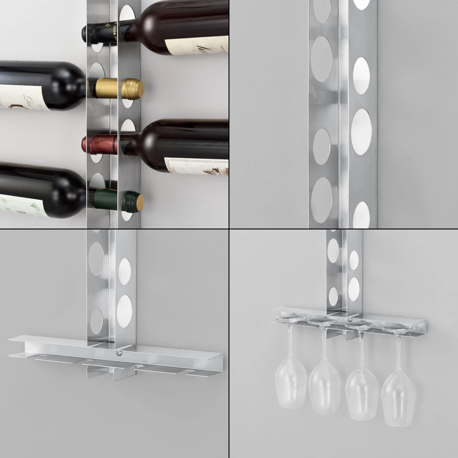 Weinregal Pfalz Für 12 Flaschen Mit Glashalter In Grau (H)100cm (B)35cm 7 Weinregal Pfalz Für 12 Flaschen Mit Glashalter In Grau (H)100cm (B)35cm – Bild 5