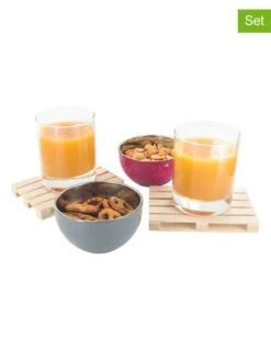 4er-Set: Untersetzer In Natur - (B)12 X (H)1,5 X (T)8 Cm