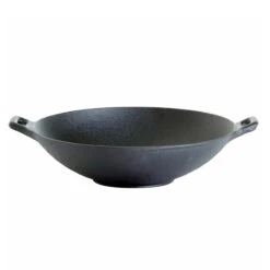WOK Pfanne Aus Gusseisen In Schwarz - D: 37cm