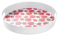 Tablett Erdbeeren In Weiß/Rot - 30 Cm
