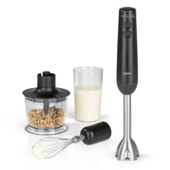 Stabmixer Set Edelstahl 1200W Pürierstab Handmixer Schneebesen Zerkleinerer -Heimische Küche gourmetmaxx stabmixer set edelstahl 1200w purierstab handmixer schneebesen zerkleinerer 2