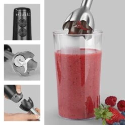 Stabmixer Set Edelstahl 1200W Pürierstab Handmixer Schneebesen Zerkleinerer -Heimische Küche gourmetmaxx stabmixer set edelstahl 1200w purierstab handmixer schneebesen zerkleinerer 3