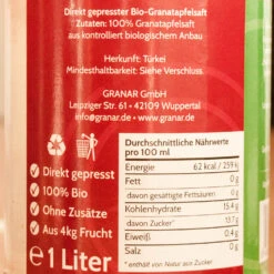 6 X 1 L Bio Granatapfel Direktsaft Von Benorganic -Heimische Küche granar 6 x 1 l bio granatapfel direktsaft von benorganic 2