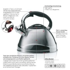 Wasserkessel Varus In Silber Matt, H 21,5 Cm / Ø 22 Cm -Heimische Küche kela wasserkessel varus in silber matt h 21 5 cm o 22 cm 4