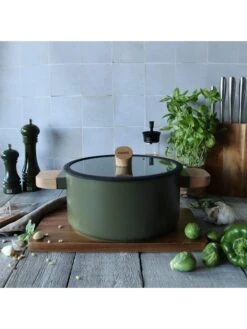 2tlg. Topf-Set "Ector" In Khaki - Ø 24 Cm -Heimische Küche ogo living 2tlg topf set ector in khaki o 24 cm 2