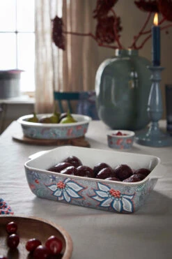 Pip Studio Auflaufformen "Flower Festival" In Blau - (L) 27.5 X (B) 18.5 X (H) 6.5cm -Heimische Küche pip studio auflaufformen flower festival in blau l 27 5 x b 18 5 x h 6 5cm 3