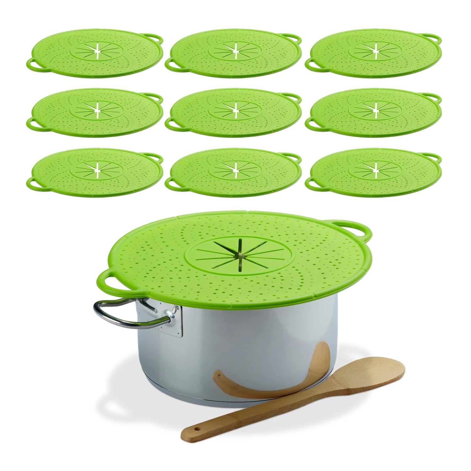 10x Überkochschutz In Grün - Ø 30 Cm 6 10x Überkochschutz In Grün - Ø 30 Cm – Bild 4