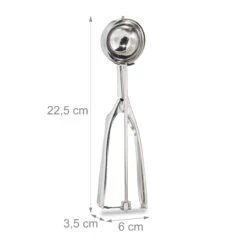 2x Eisportionierer In Silber -Heimische Küche relaxdays 2x eisportionierer in silber 3