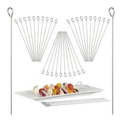 30x Schaschlikspieße In Silber -Heimische Küche relaxdays 30x schaschlikspiesse in silber 3