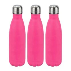 3x Trinkflasche In Pink - 500 Ml