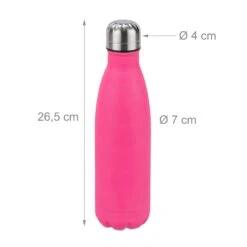 3x Trinkflasche In Pink - 500 Ml -Heimische Küche relaxdays 3x trinkflasche in pink 500 ml 3