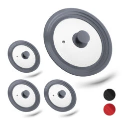 4x Topfdeckel In Grau - Ø20-24 Cm