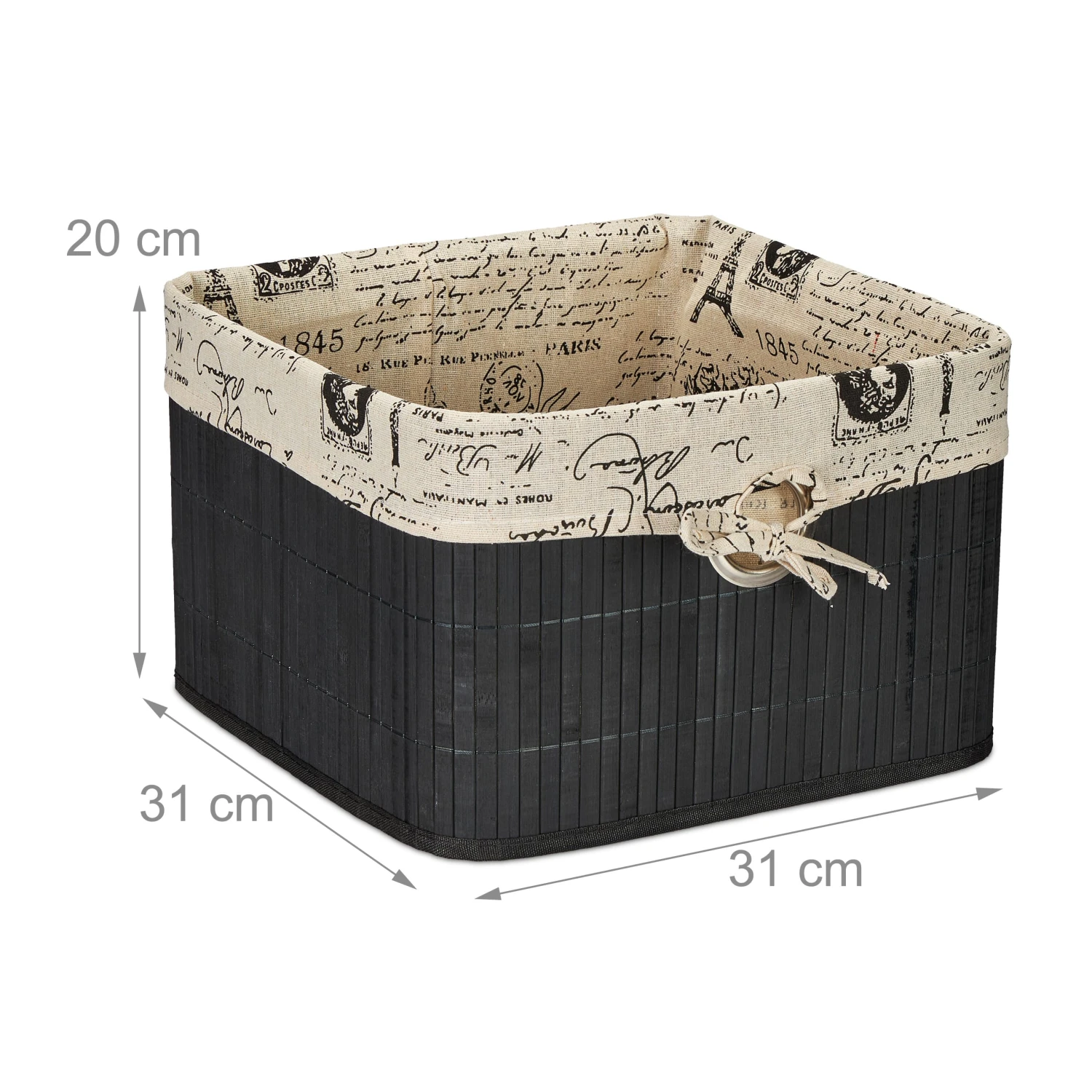 Aufbewahrungskorb In Schwarz/ Creme - (B)31 X (H)20 X (T)31 Cm 6 Aufbewahrungskorb In Schwarz/ Creme - (B)31 X (H)20 X (T)31 Cm – Bild 4
