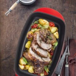 Bräter Mit Deckel In Rot -Heimische Küche relaxdays brater mit deckel in rot 4