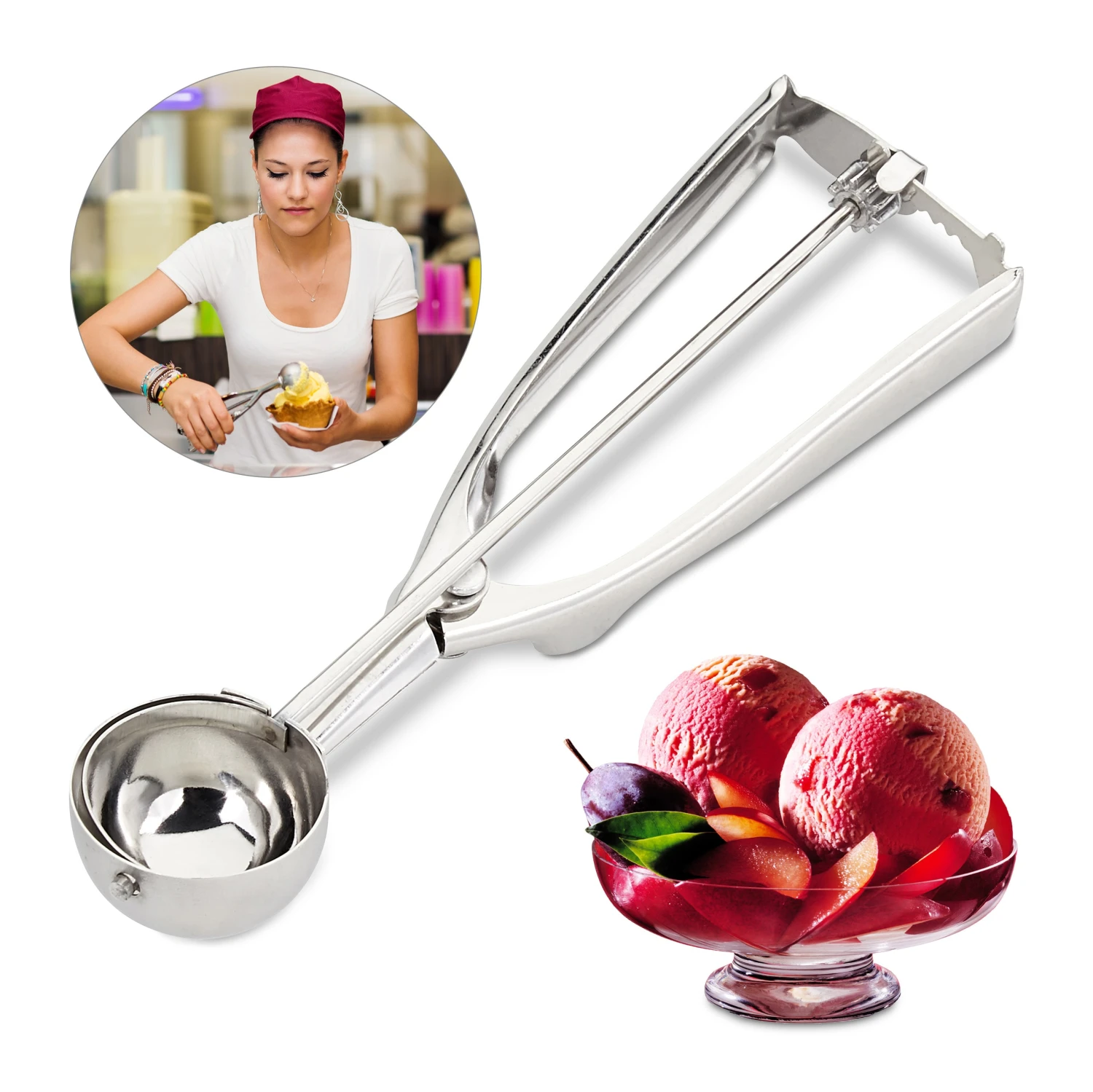 Eisportionierer In Silber - Ø 39 Mm 3 Eisportionierer In Silber - Ø 39 Mm