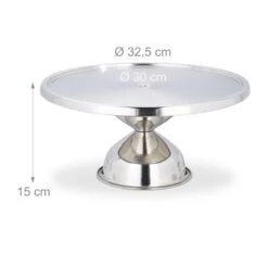 Tortenplatte In Silber - (H)15 X Ø 32,5 Cm -Heimische Küche relaxdays tortenplatte in silber h 15 x o 32 5 cm 3