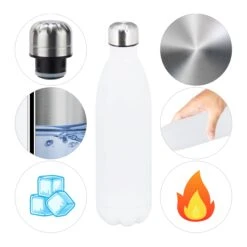 Trinkflasche In Weiß - 1 L 14 Trinkflasche In Weiß - 1 L -Heimische Küche relaxdays trinkflasche in weiss 1 l 5