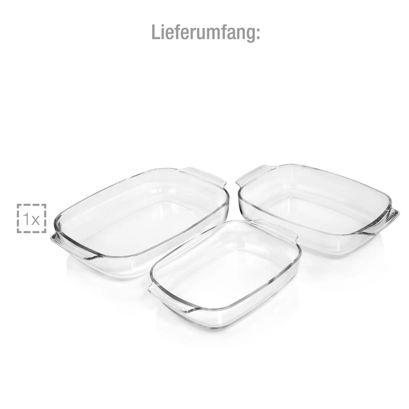 3-tlg. Auflaufformen Set In Transparent 6 3-tlg. Auflaufformen Set In Transparent – Bild 4