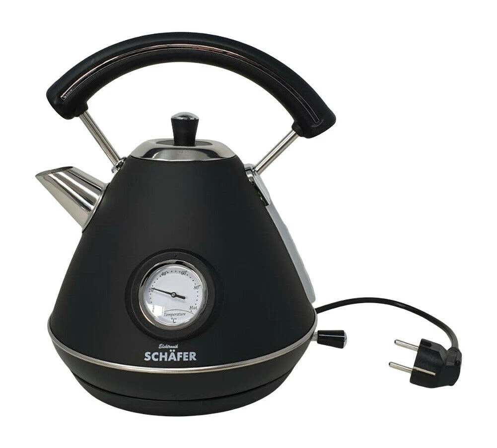 Wasserkocher Edelstahl Retro 1,7L In Schwarz 3 Wasserkocher Edelstahl Retro 1,7L In Schwarz
