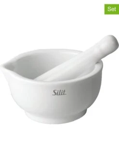 2tlg. Mörser-Set In Weiß - Ø 10 Cm
