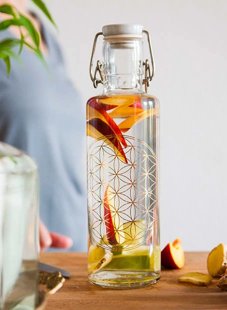 Trinkflasche "Flower Of Life" In Gold - 600ml 4 Trinkflasche "Flower Of Life" In Gold - 600ml – Bild 3