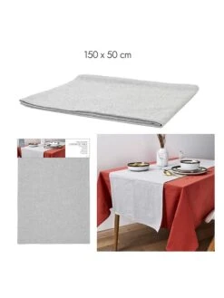 Tischläufer In Grau - (L)150 X (B)50 Cm -Heimische Küche the home deco factory tischlaufer in grau l 150 x b 50 cm 3