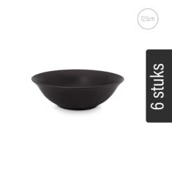VTwonen Geschirr "Set/6 Bowls Matt Black 12.5cm" Matt Black 12.5cm