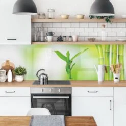 Küchenrückwand - Grüner Bambus In Grün 13 Küchenrückwand - Grüner Bambus In Grün -Heimische Küche wallart kuchenruckwand gruner bambus in grun 3